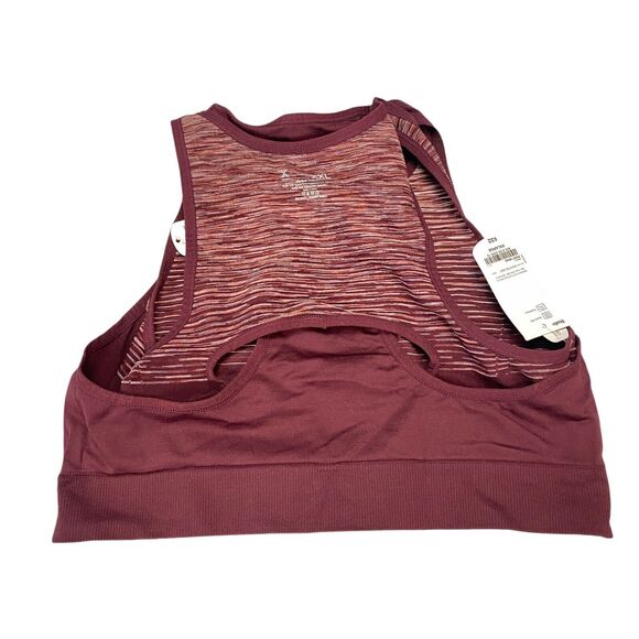 Xersion Crop Top Womens 2XL Burgundy Space Dye Quick Dry Sleeveless Sportswear - Picture 9 of 10